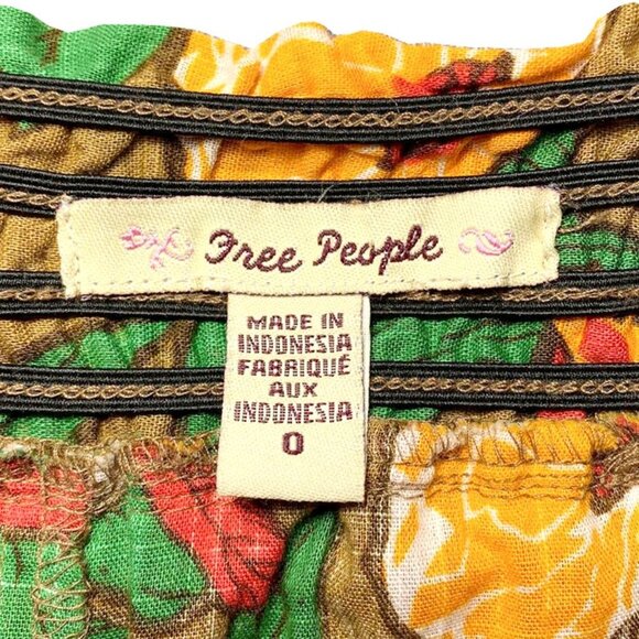 FREE PEOPLE RARE Floral Ruffled + Ruched Midi Skirt - Picture 6 of 6